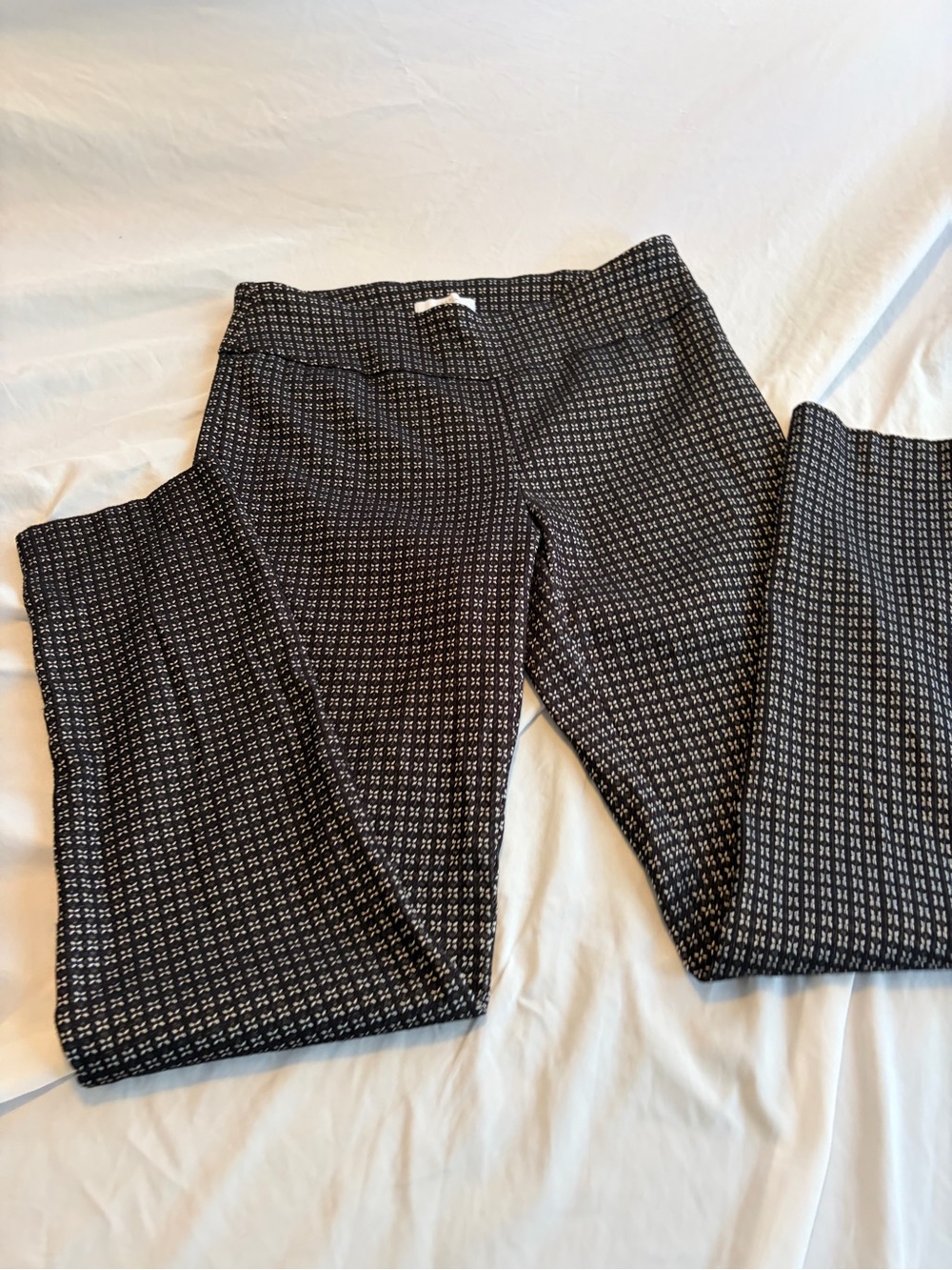 new directions Black & White Microprint Ponte Trousers Size 10